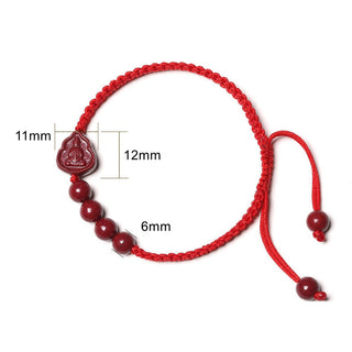 Buddha Gift Laughing Buddha Avalokitesvara Cinnabar Blessing String Bracelet