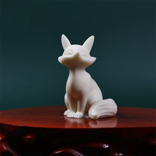 Buddha Gift Mini Nine Tailed Fox Ivory Fruit Protection Home Decoration