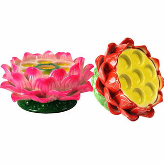 Buddha Gift Meditation Prayer Altar Lotus Flower Candle Holder Buddhist Temple Rituals Use Items