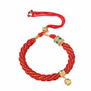 Buddha Gift Tibetan Handmade Luck Protection Thangka Prayer Wheel Bell Charm Braid String Bracelet