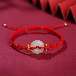 Buddha Gift Peace Buckle Jade Abundance Braided Bracelet