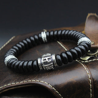 Buddha Gift Natural Tibetan Coconut Shell Om Mani Padme Hum Positive Bracelet