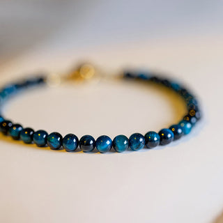 Buddha Gift Natural Blue Tiger Eye Stone Protection Chain Bracelet