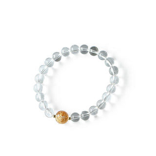 Buddha Gift Natural Black Obsidian White Crystal Black Onyx Dragon Strength Bracelet