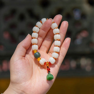 Buddha Gift Natural Bodhi Seed Red Agate Bodhi Calm Harmony Engraved Pumpkin Bead Lotus Bracelet