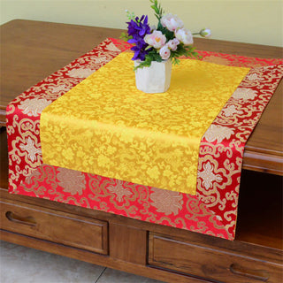 Buddha Gift Brocade Prayer Altar Flower Vajra Dragon Pattern Auspicious Symbols Table Runner
