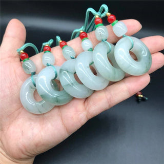 Buddha Gift Natural Jade Peace Buckle Prosperity Necklace Pendant