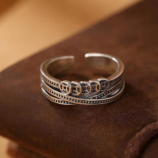 Buddha Gift Copper Coin Wealth Luck Ring