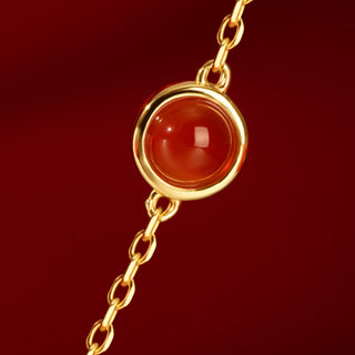 Buddha Gift 925 Sterling Silver Plated 18K Gold Hetian Jade Ruyi Cat Cinnabar Luck Bracelet Necklace Pendant Set