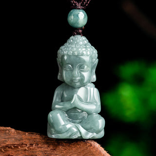 Buddha Gift Natural Jade Meditation Buddha Amulet Serenity Necklace Pendant