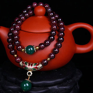 Buddha Gift Natural Garnet Blessing Bracelet