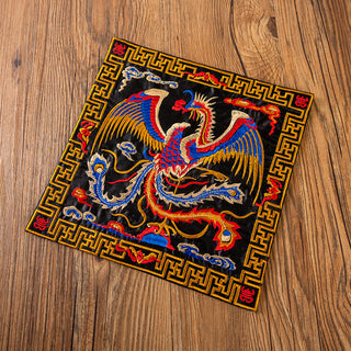 Buddha Gift Phoenix Dragon Kirin Embroidery Cup Mat Pad Tea Cup Coaster Kung Fu Tea Mat