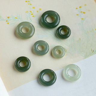 Buddha Gift Natural Round Jade Peace Buckle Luck Abundance Necklace Pendant