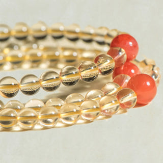 Buddha Gift 108 Mala Beads 925 Sterling Silver Natural Citrine Red Agate White Jade Prosperity Charm Bracelet
