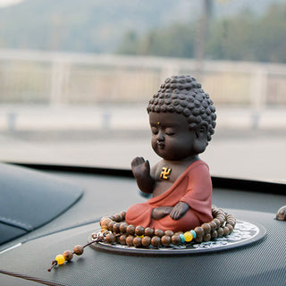 Buddha Gift Small Buddha Serenity Purple Clay Home Desk Decoration