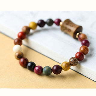 Buddha Gift Tibet Multicolored Sandalwood Om Mani Padme Hum Protection Bracelet