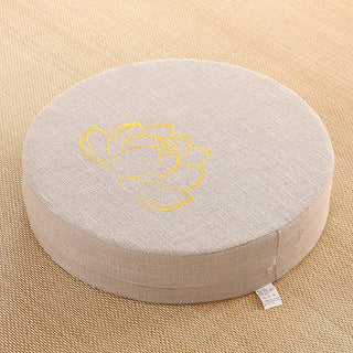 Buddha Gift Lotus Embroidery Cotton Linen Meditation Seat Cushion