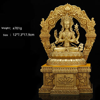 Buddha Gift Shakyamuni Amitabha Medicine Buddha Figurine Serenity Copper Statue Home Decoration