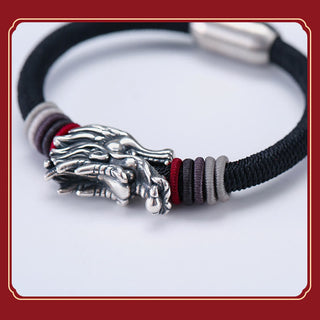 Buddha Gift 999 Sterling Silver Dragon Luck Handcrafted Braided Child Adult Bracelet