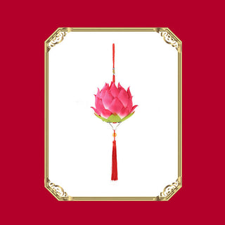 Buddha Gift DIY Lotus Flower Dragon Lantern Tassel Lamp Decoration