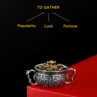 Buddha Gift Treasure Bowl Copper Coin Ingots Wealth Necklace Pendant