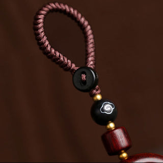 Buddha Gift Tibetan Small Leaf Red Sandalwood Ebony Luck Protection Rotation Decoration