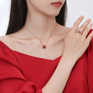 ❗❗❗A Flash Sale- Buddha Gift 925 Sterling Silver Year of the Dragon Cinnabar Red Agate Dragon Protection Bracelet Necklace Pendant Earrings Ring