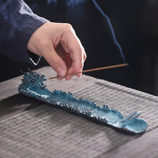 Buddha Gift Auspicious Dragon Strength Alloy Incense Burner Decoration