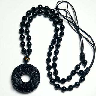 Buddha Gift Pixiu Obsidian Wealth Pendant Necklace