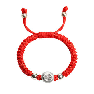 Buddha Gift 999 Sterling Silver Apple Red Multicolored Rope Luck Protection Handcrafted Kids Bracelet