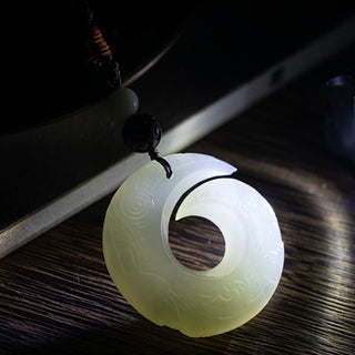 Buddha Gift Peace Buckle Jade Small Leaf Red Sandalwood Cinnabar Agate Luck Necklace Pendant