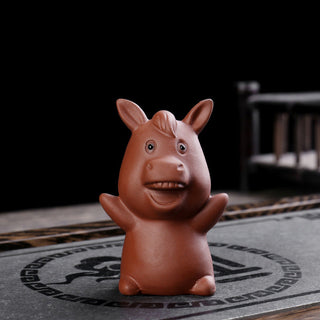 Buddha Gift Chinese Zodiac Purple Clay Wealth Ceramic Tea Pet Home Figurine Decoration
