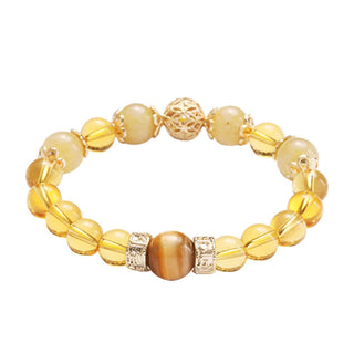 Buddha Gift Citrine Generosity Prosperity Beaded Bracelet