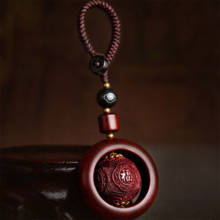 Buddha Gift Tibetan Small Leaf Red Sandalwood Ebony Luck Protection Rotation Decoration