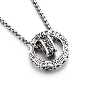 Buddha Gift Tibetan Om Mani Padme Hum Carved Peace Purity Chain Necklace Pendant