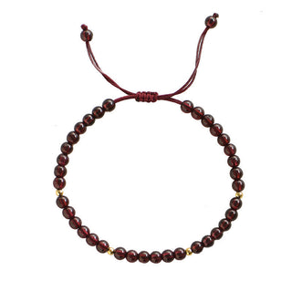 Buddha Gift Natural Garnet Golden Beads Stability Bracelet