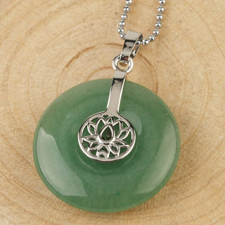 Buddha Gift Various Crystal Amethyst Pink Crystal Lotus Healing Necklace Pendant