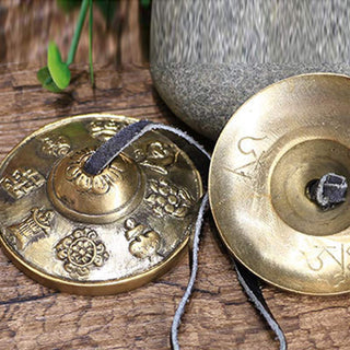 Buddha Gift Tibetan Tingsha Bell Six True Words Dragon Copper Balance Decoration With Bag