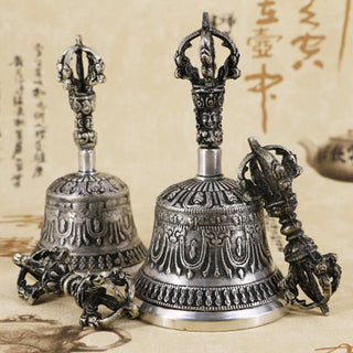 Buddha Gift Tibetan Meditation Bell and Vajra Dorje Copper Decoration Set