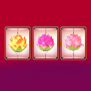 Buddha Gift DIY Lotus Flower Dragon Lantern Tassel Lamp Decoration