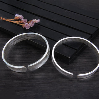 Buddha Gift 999 Sterling Silver Om Mani Padme Hum Heart Sutra Love Peace Bracelet Bangle