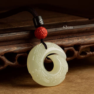 Buddha Gift Peace Buckle Jade Small Leaf Red Sandalwood Cinnabar Agate Luck Necklace Pendant