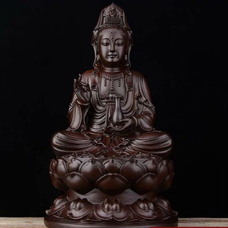 Buddha Gift Avalokitesvara Ebony Lotus Harmony Blessing Home Decoration