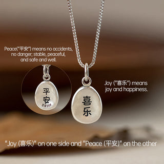 Buddha Gift 999 Sterling Silver Peace And Joy Fu Character Luck Fortune 925 Sterling Silver Chain Necklace Pendant