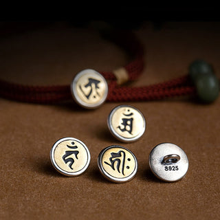 Buddha Gift 925 Sterling Silver Handmade Chinese Zodiac Natal Buddha Cyan Bodhi Seed Protection Braided Red String Bracelet