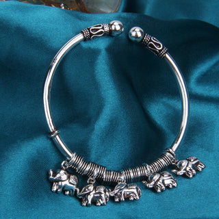 Buddha Gift 925 Sterling Silver Elephant Strength Bracelet Bangle