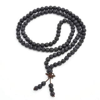 Buddha Gift Natural Lava Rock 108 Beads Protection Bracelet