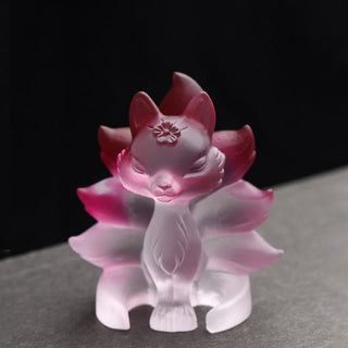 Buddha Gift Small Nine Tailed Fox Success Strength Home Figurine Decoration
