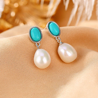 Buddha Gift 925 Sterling Silver Pearl Turquoise Healing Wisdom Necklace Pendant Ring Earrings