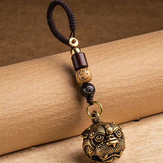 Buddha Gift PiXiu Wealth Copper Key Chain